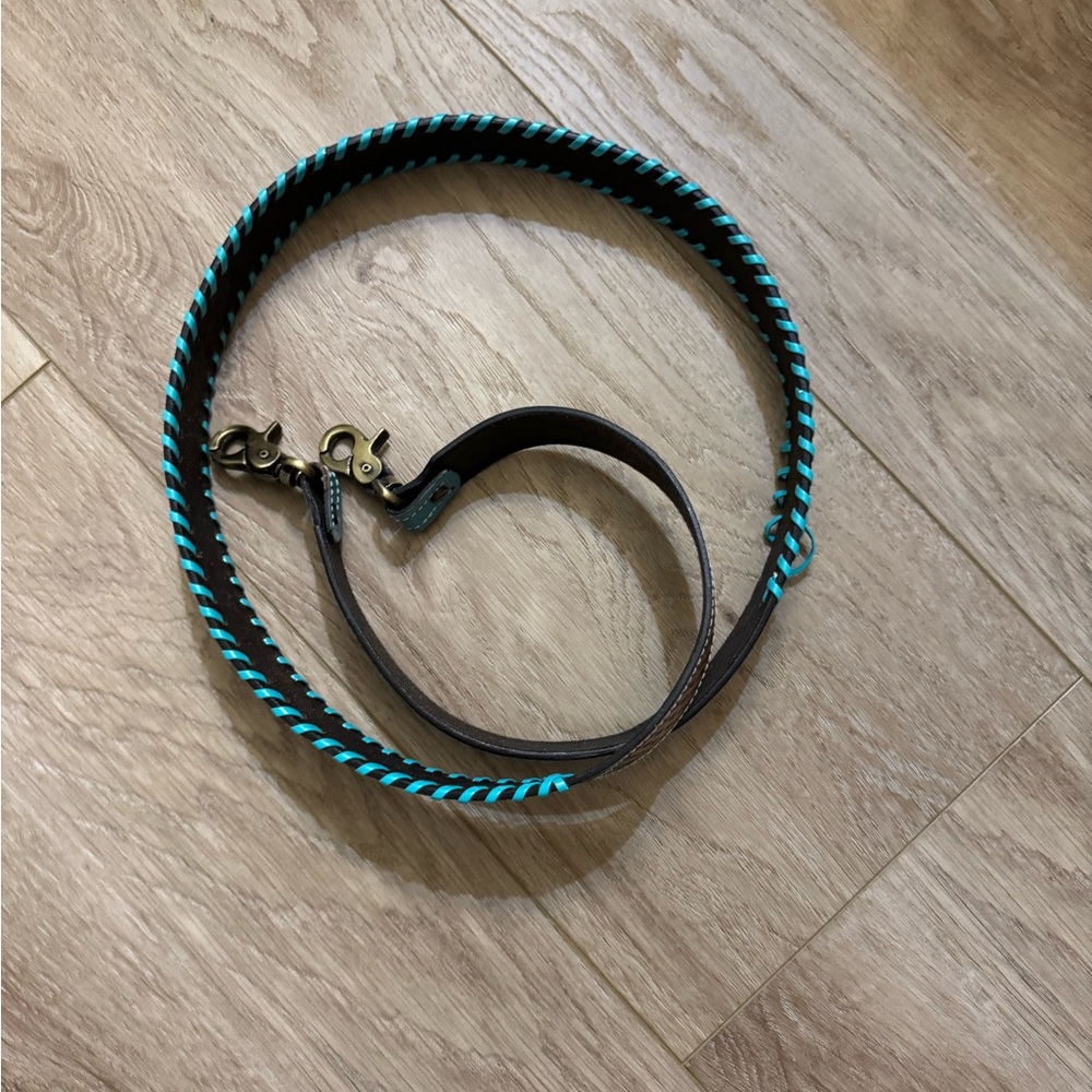 Brown and Teal purse Strap